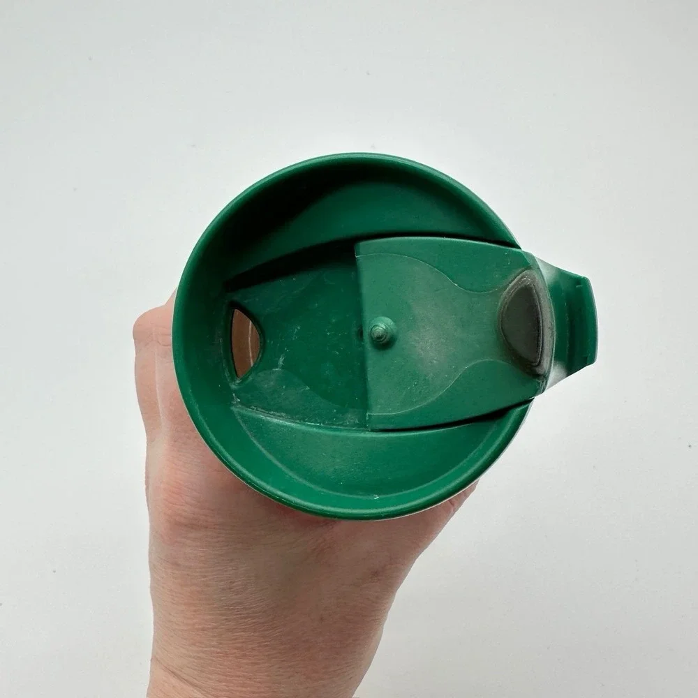 Y2K Starbucks Seville‎ Tumbler Travel Coffee Mug Green Flip Top 2004 Insulated
